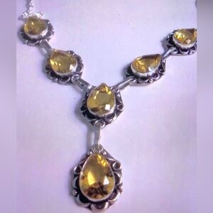 Citrine 925 Sterling Silver Necklace